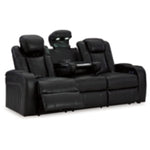 Caveman Den PWR REC Vinyl Sofa with ADJ Headrest MIDNIGHT