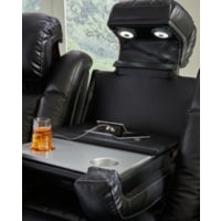 Caveman Den PWR REC Vinyl Sofa with ADJ Headrest MIDNIGHT