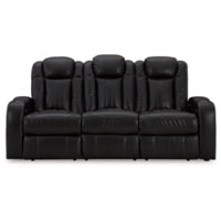 Caveman Den PWR REC Vinyl Sofa with ADJ Headrest MIDNIGHT