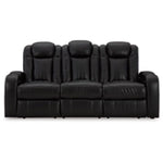 Caveman Den PWR REC Vinyl Sofa with ADJ Headrest MIDNIGHT