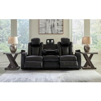 Caveman Den PWR REC Vinyl Sofa with ADJ Headrest MIDNIGHT
