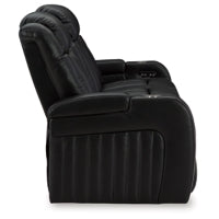 Caveman Den PWR REC Vinyl Sofa with ADJ Headrest MIDNIGHT