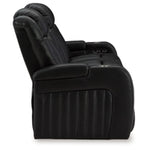 Caveman Den PWR REC Vinyl Sofa with ADJ Headrest MIDNIGHT