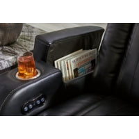 Caveman Den PWR REC Vinyl Sofa with ADJ Headrest MIDNIGHT