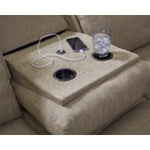 Side-Swipe REC Sofa w/Drop Down Table MOCHA