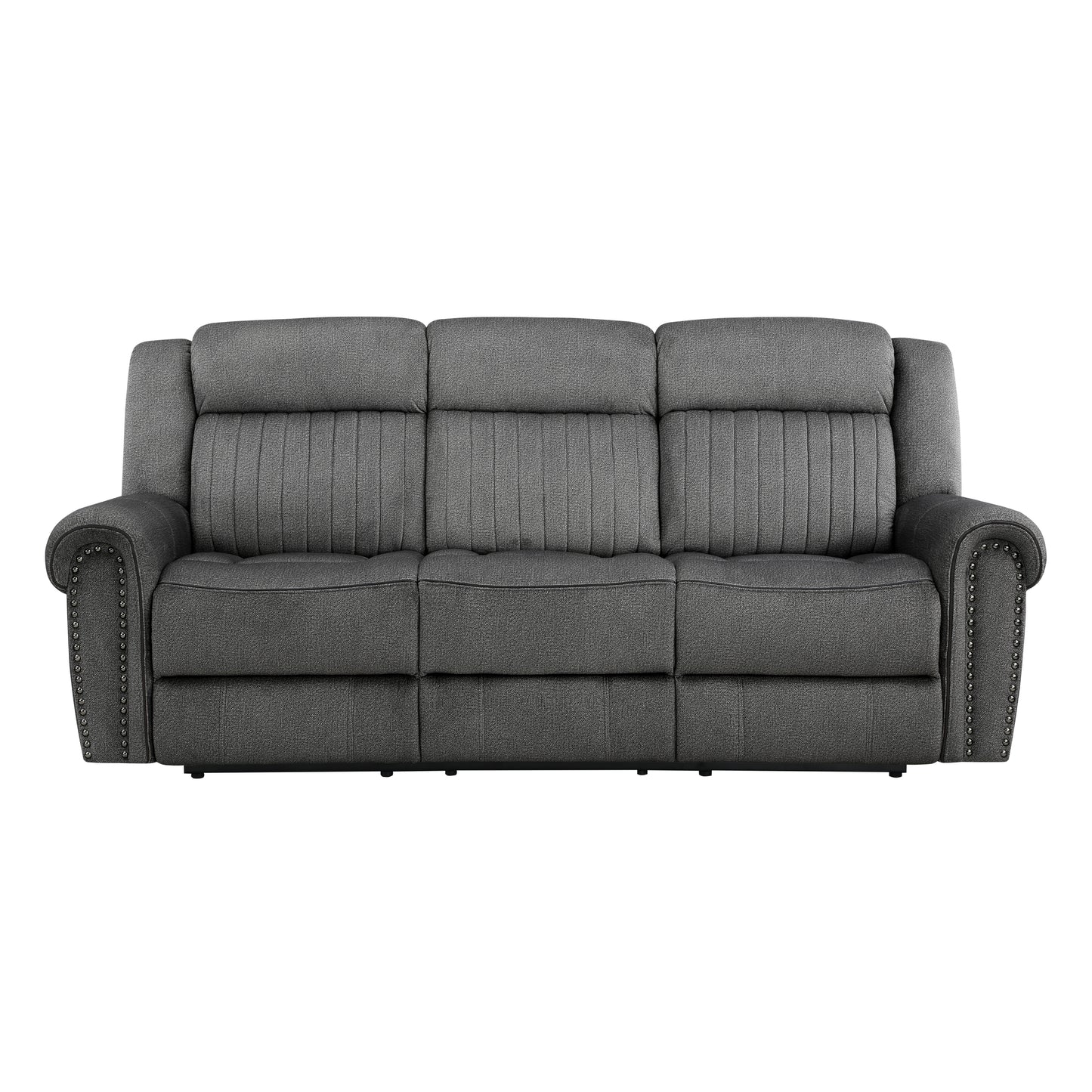 Brennen Power Reclining Sofa CHARCOAL MICROFIBER