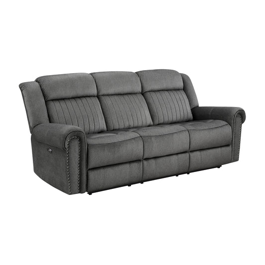 Brennen Power Reclining Sofa CHARCOAL MICROFIBER