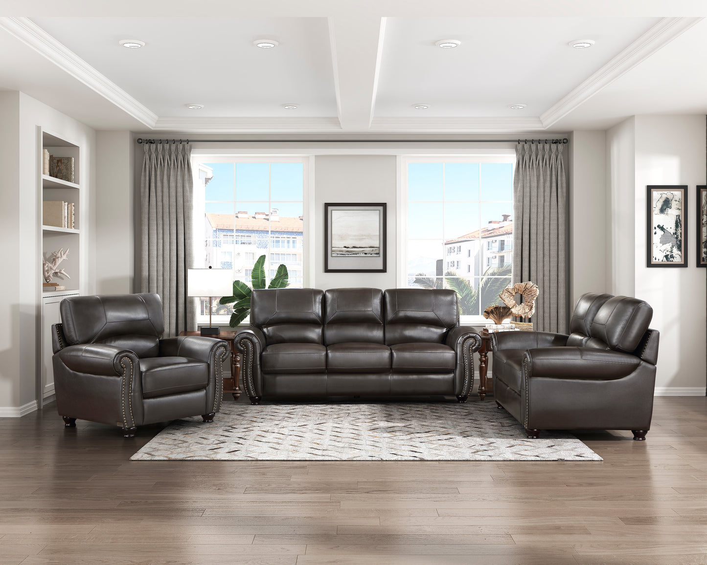 Foxborough Sofa DARK BROWN LEATHER