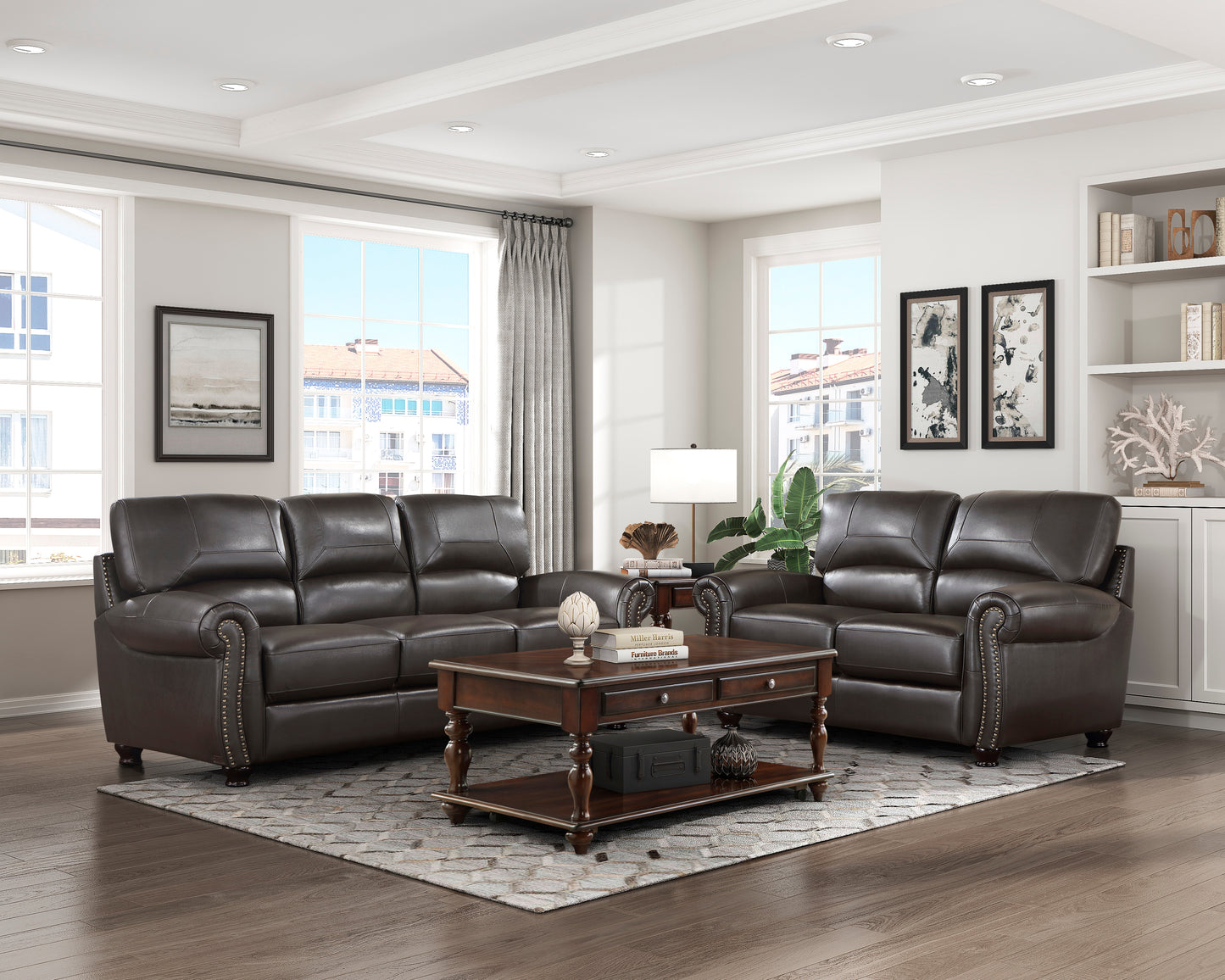 Foxborough Sofa DARK BROWN LEATHER