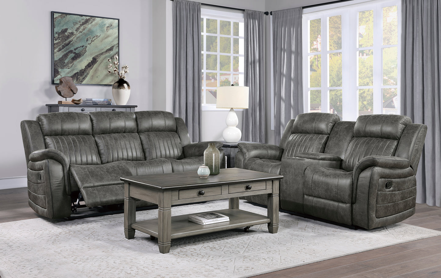 Centeroak Reclining Sofa GREY