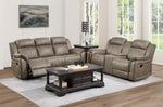 Centeroak Reclining Sofa SANDY OAK MICROFIBER