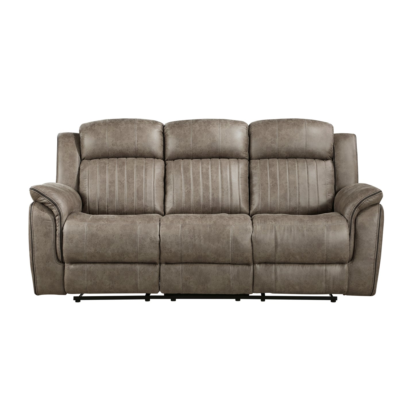 Centeroak Reclining Sofa SANDY OAK MICROFIBER