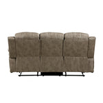 Centeroak Reclining Sofa SANDY OAK MICROFIBER