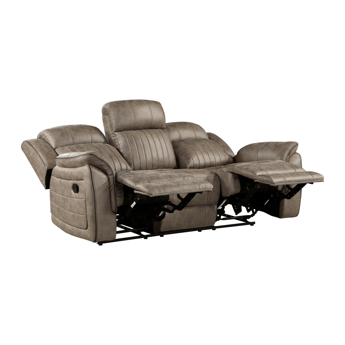 Centeroak Reclining Sofa SANDY OAK MICROFIBER