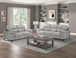 Mischa Sofa SILVER GREY LEATHER