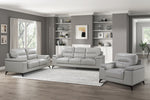 Mischa Sofa SILVER GREY LEATHER