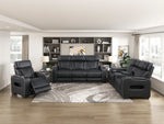 Fairway Power Reclining Sofa BLACK VINLY