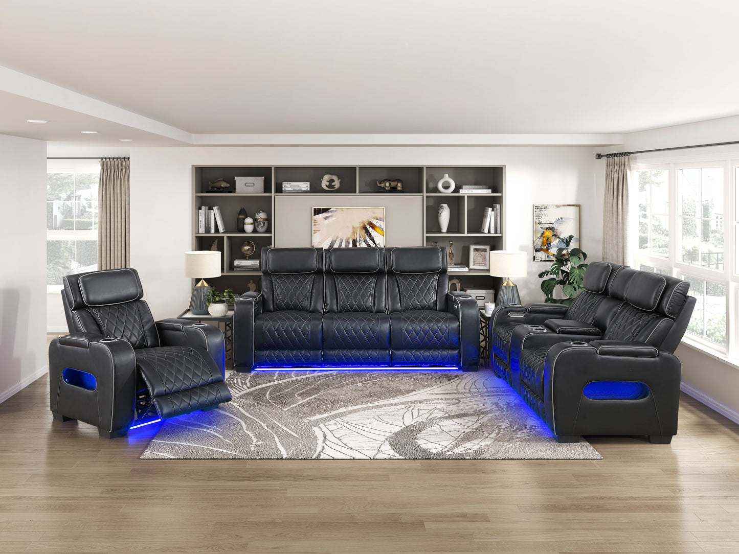 Fairway Power Reclining Sofa BLACK VINLY