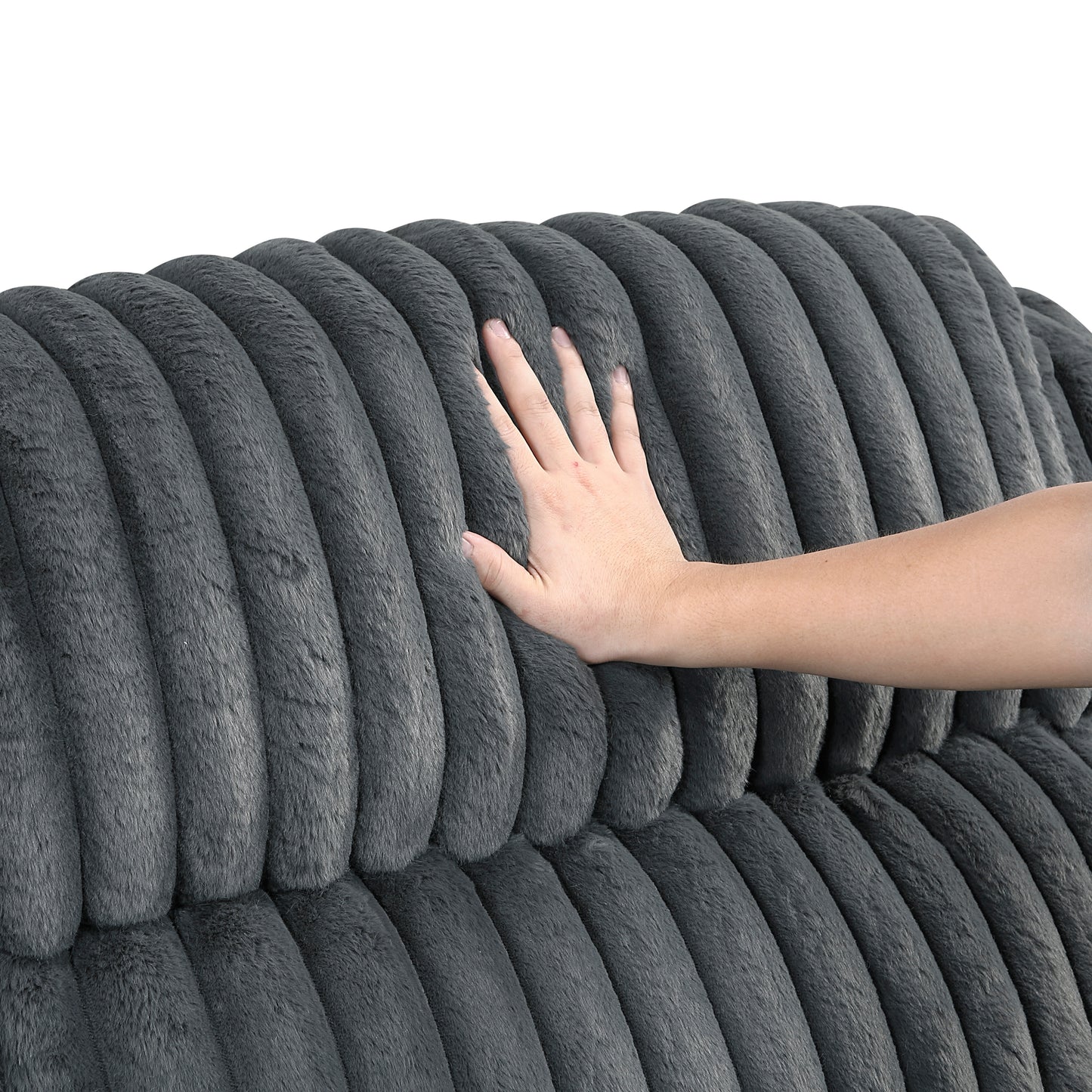 Goodland Reclining Sofa DARK GREY CORDUROY