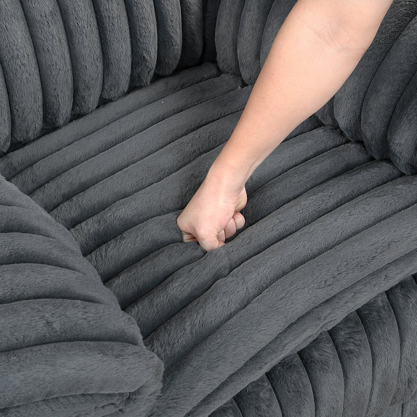Goodland Reclining Sofa DARK GREY CORDUROY