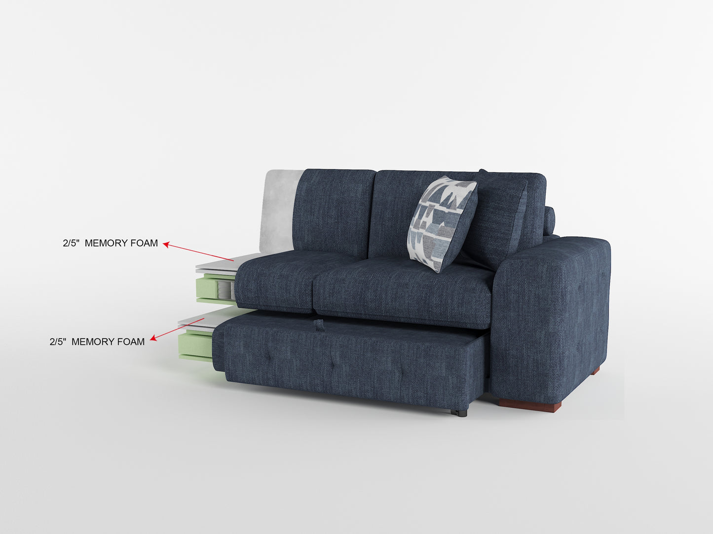 Raife Sleeper Sectional LEFT OR RIGHT CHAISE BLUE