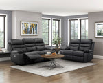 Hancock Power Reclining Sofa BLACK LEATHER