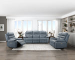 Hancock Power Reclining Sofa BLUE LEATHER