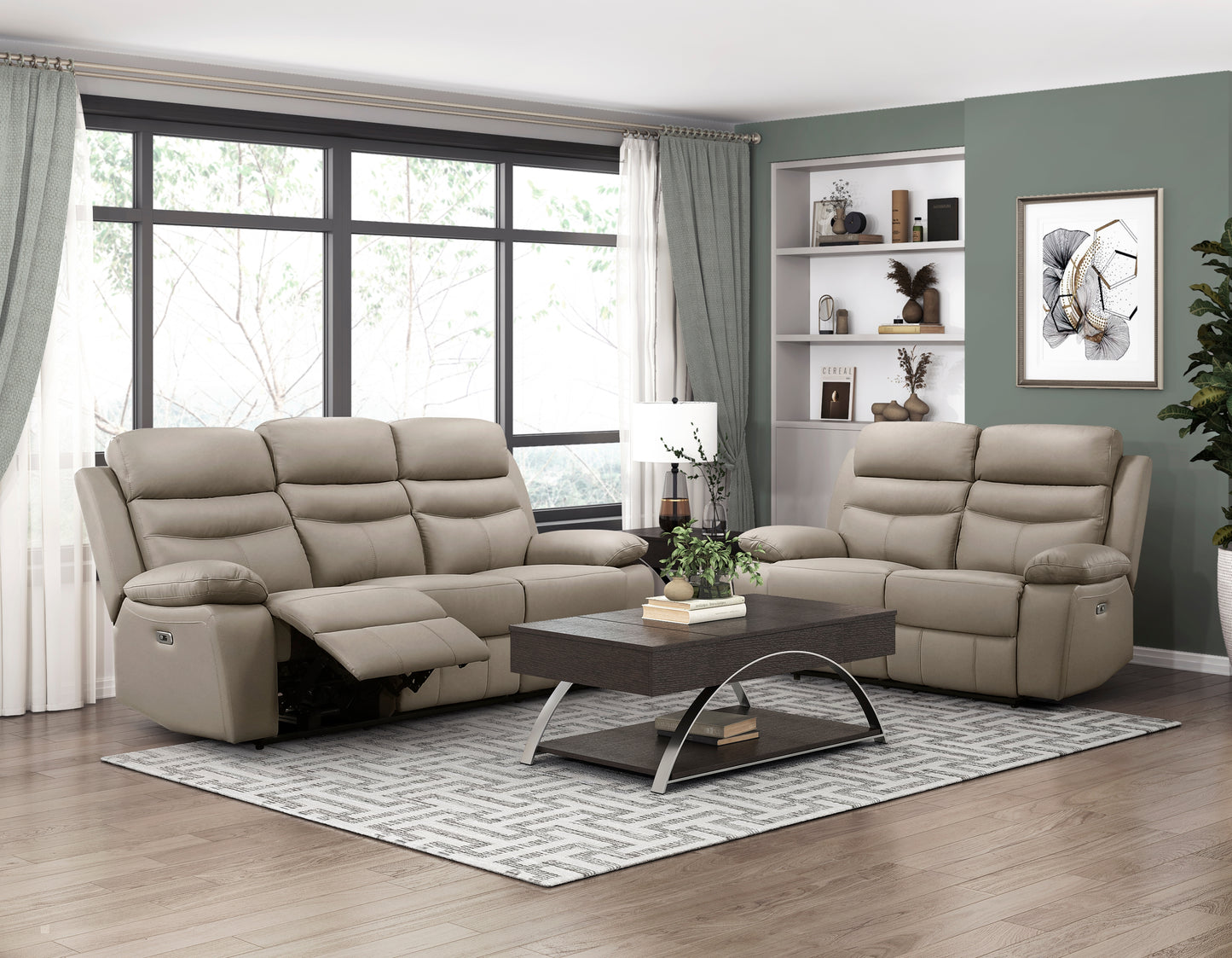 Hancock Power Reclining Sofa LATTE LEATHER