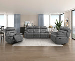 Laconia Reclining Sofa GREY LEATHER