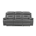 Laconia Reclining Sofa GREY LEATHER