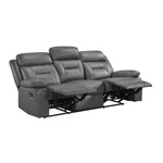Laconia Reclining Sofa GREY LEATHER