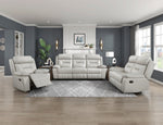 Laconia Reclining Sofa SILVER LEATHER