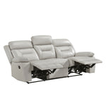 Laconia Reclining Sofa SILVER LEATHER