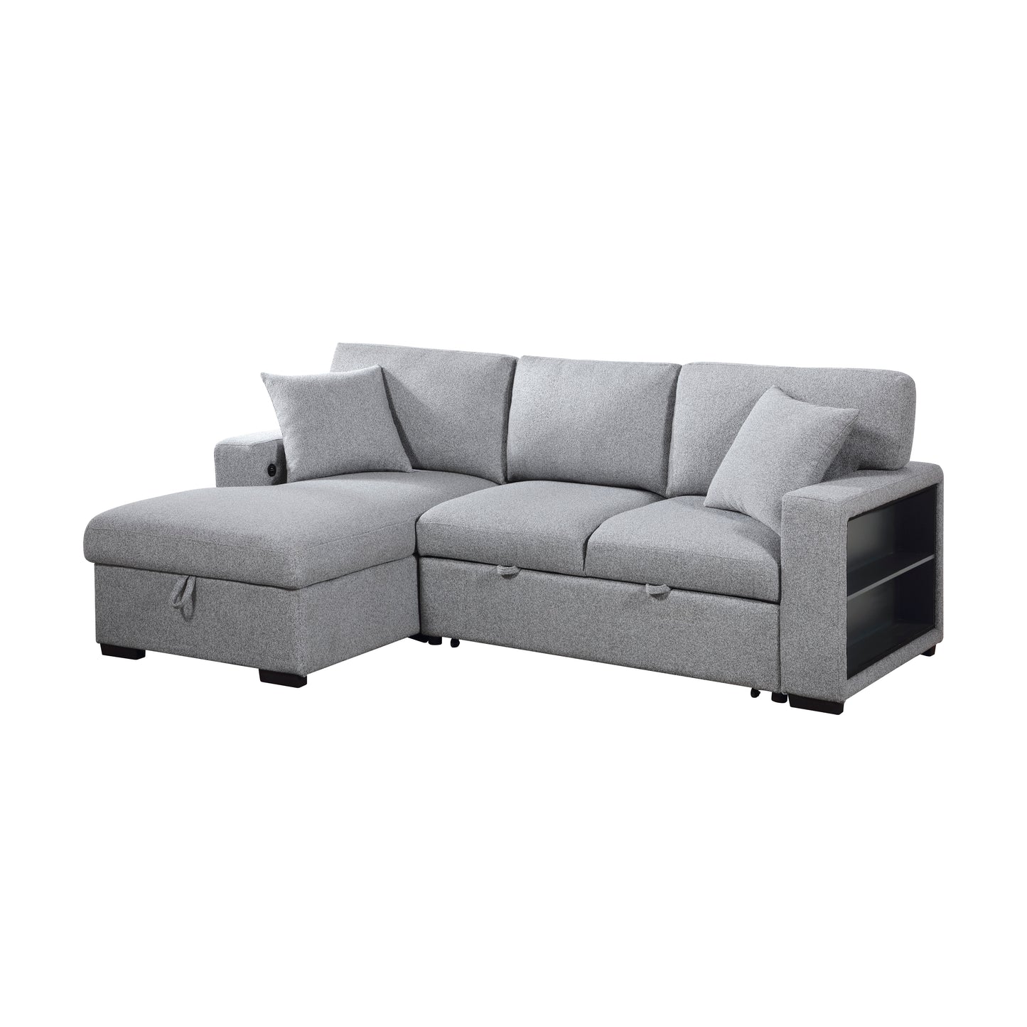 Pompano Sleeper Sectional LEFT OR RIGHT CHAISE GREY