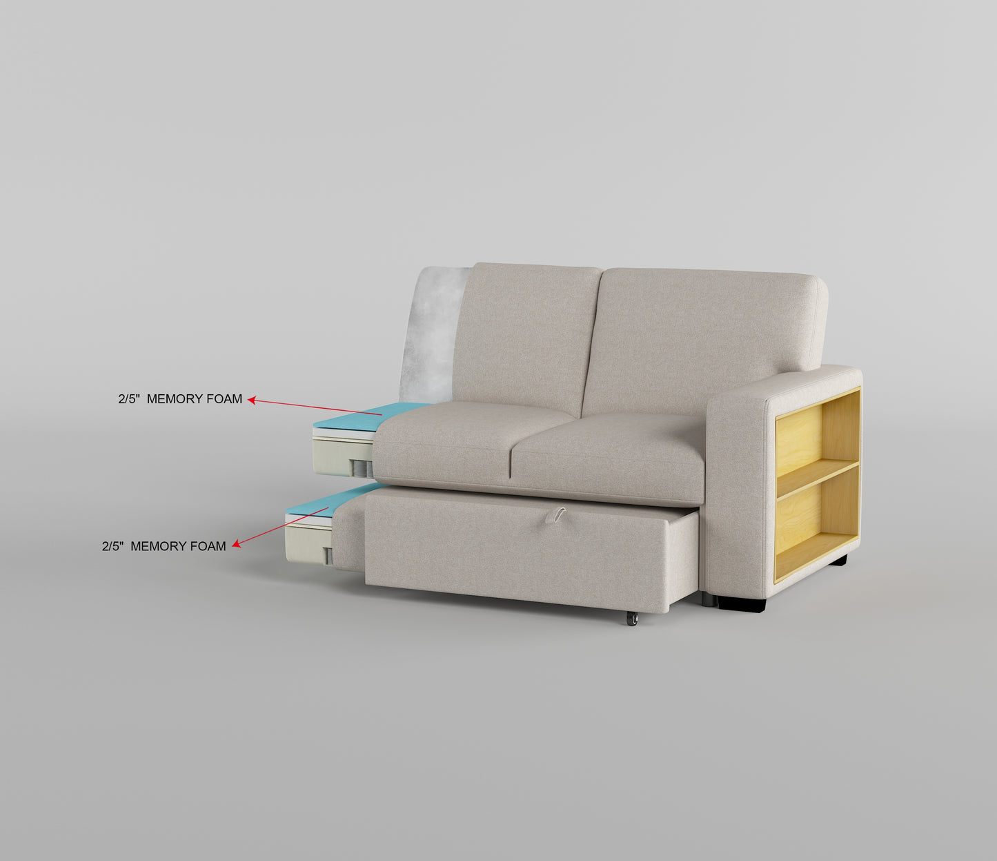 Pompano Sleeper Sectional LEFT OR RIGHT CHAISE BEIGE