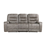 Oberon Reclining Sofa GREYISH BROWN MICROFIBER