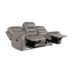 Oberon Reclining Sofa GREYISH BROWN MICROFIBER