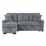 Rhett Sectional W/Sleeper & Storage REVERSIBLE CHAISE-DARK GREY