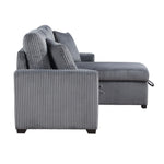 Rhett Sectional W/Sleeper & Storage REVERSIBLE CHAISE-DARK GREY