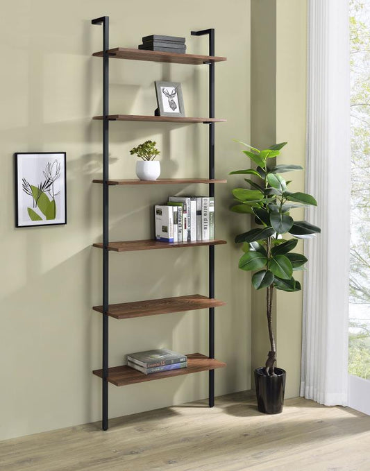 OWENS 96-INCH 6-SHELF WALL BOOKSHELF WALNUT