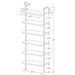 OWENS 96-INCH 6-SHELF WALL BOOKSHELF WALNUT