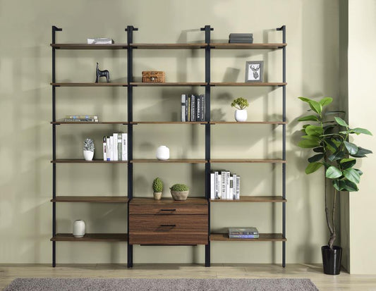 OWENS 3-PIECE 96-INCH WALL MOUNTED BOOKSHELF SET WALNUT