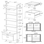 OWENS 3-PIECE 96-INCH WALL MOUNTED BOOKSHELF SET WALNUT