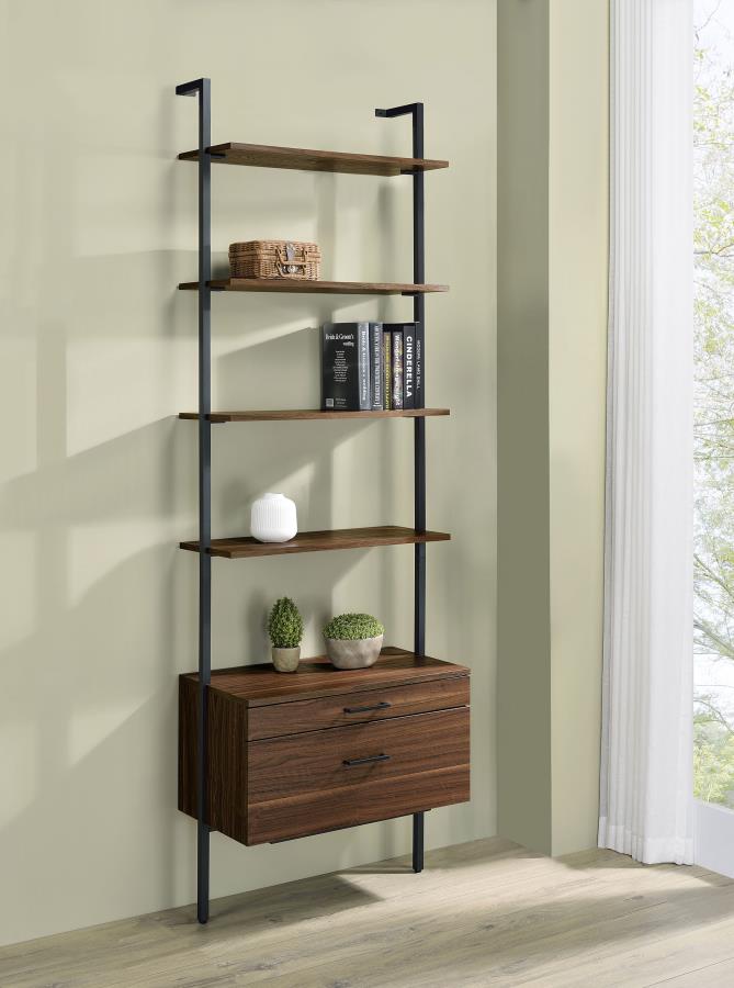OWENS 96-INCH 4-SHELF STORAGE WALL BOOKSHELF WALNUT