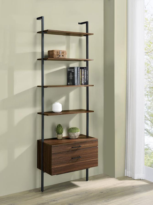 OWENS 96-INCH 4-SHELF STORAGE WALL BOOKSHELF WALNUT