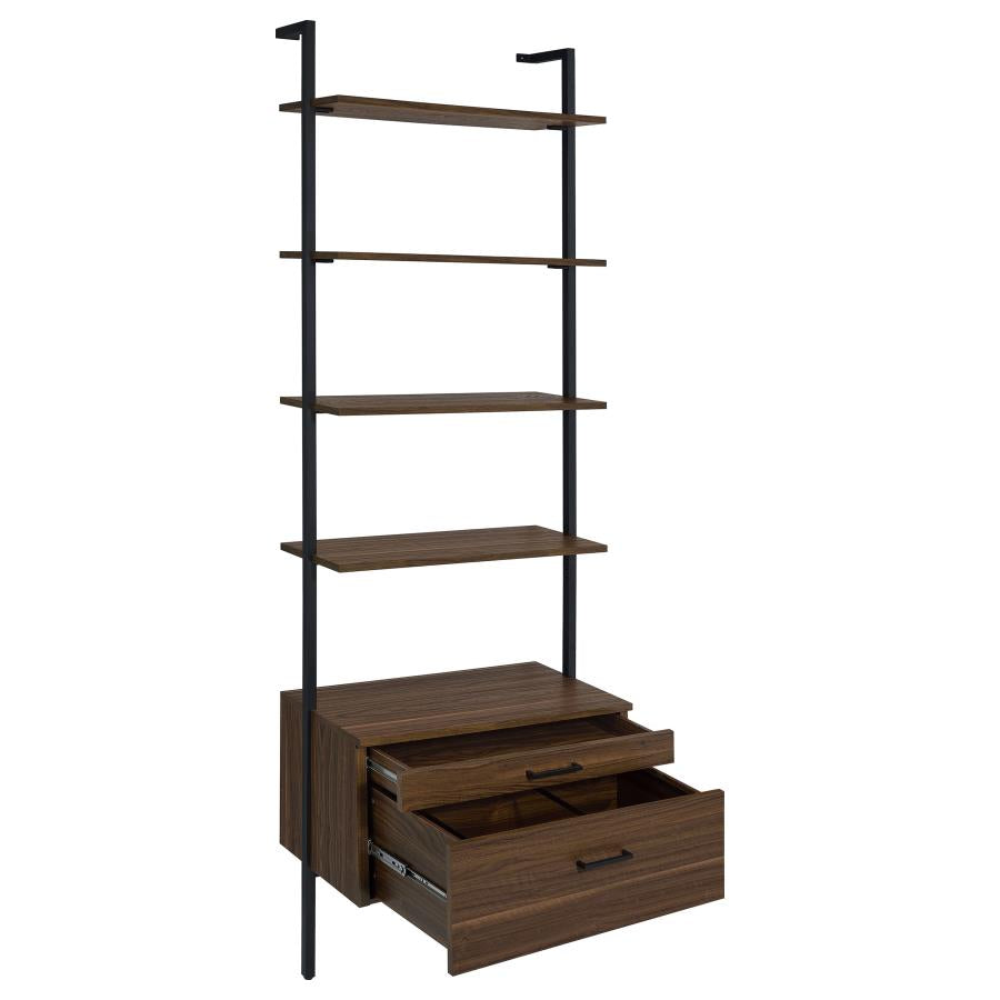 OWENS 96-INCH 4-SHELF STORAGE WALL BOOKSHELF WALNUT