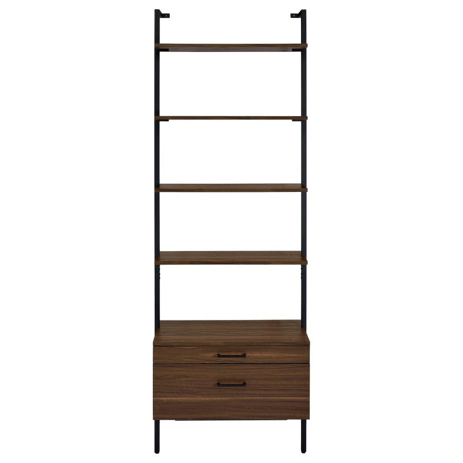 OWENS 96-INCH 4-SHELF STORAGE WALL BOOKSHELF WALNUT