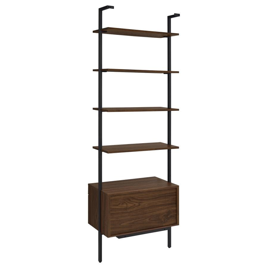 OWENS 96-INCH 4-SHELF STORAGE WALL BOOKSHELF WALNUT