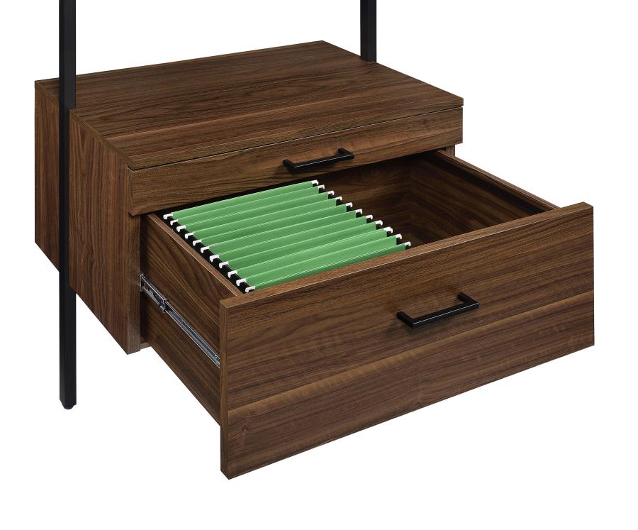 OWENS 96-INCH 4-SHELF STORAGE WALL BOOKSHELF WALNUT