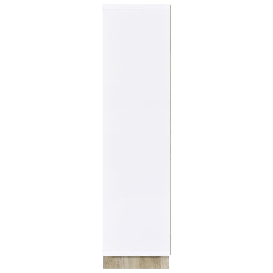 DALTON 65-INCH 6-SHELF BOOKCASE WHITE AND DISTRESSED PINE